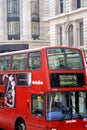 Close up London iconic double decker bus